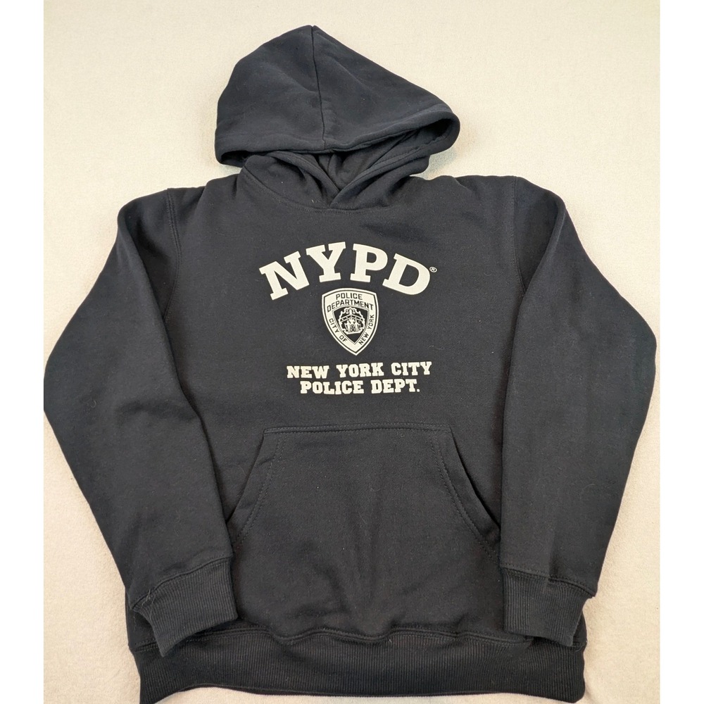 NYPD New York City Police Dept Youth Hoodie Navy Blue Pullover Size L 14/16 - Picture 2 of 11